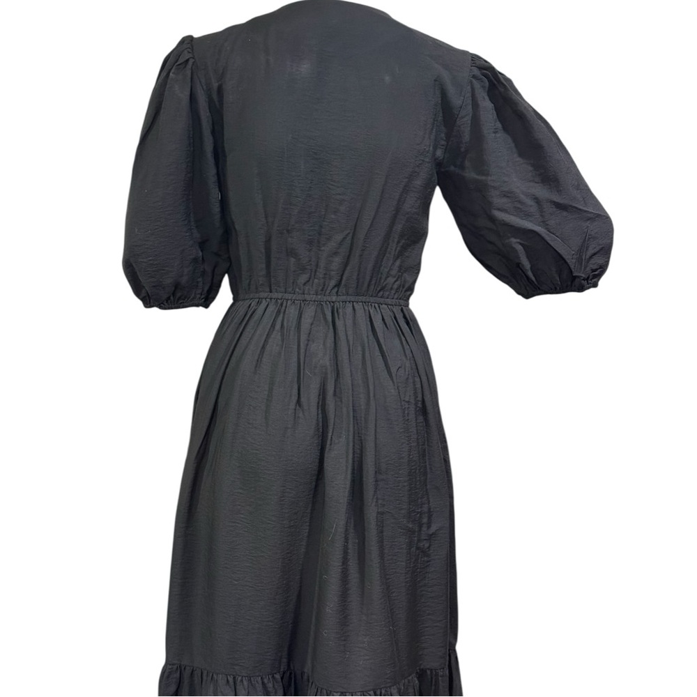 Stockholm Atelier Dress Womens Size 0 Button Down Black Maxi V Neck Lightwait - Picture 5 of 14